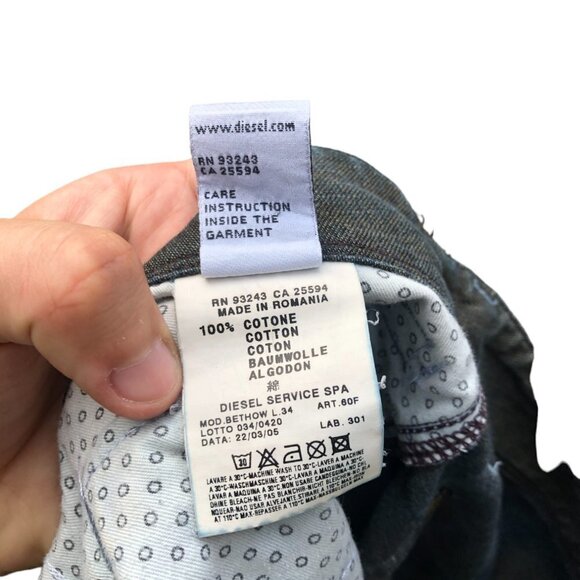 Vintage Diesel Jeans Size 33 BETHOW Blue - Picture 2 of 7